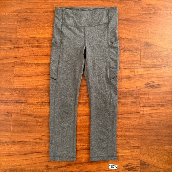 lululemon athletica Pants - Lululemon Speed Up Crop 21" Heather Grey Leggings Sz 4 Pockets